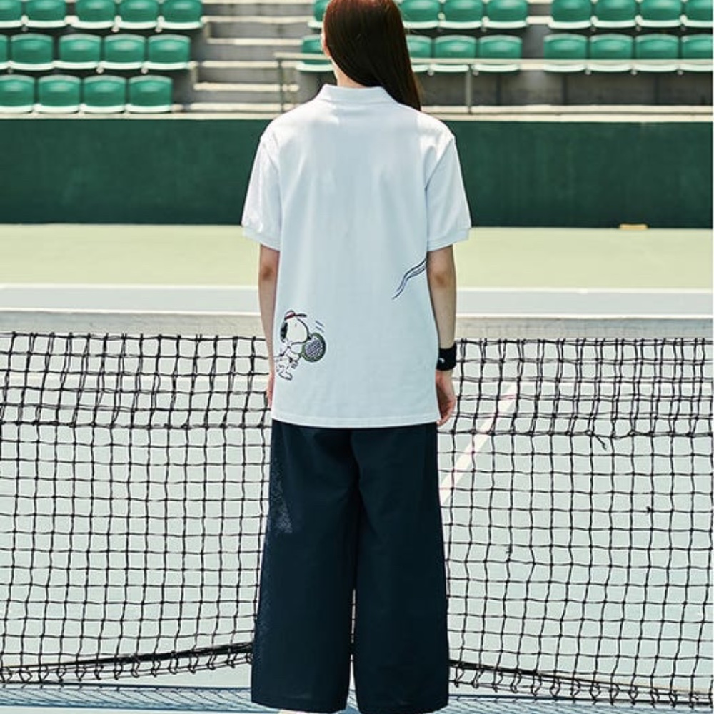 Stereo Vinyls x Peanuts/ Snoopy Tennis Pique Polo Shirt